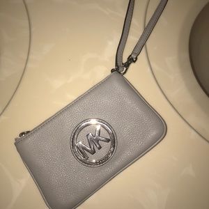 KORS Michael Kors  Gray Wristlet